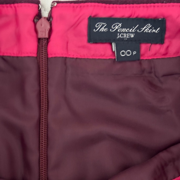 J Crew "The Pencil Skirt" - Raspberry/Plum Size 00P - Picture 8 of 10
